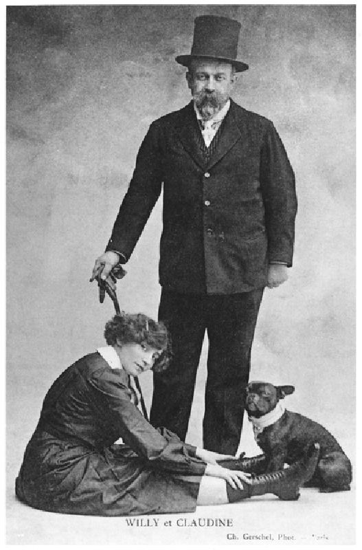 Postcard depicting Colette (1873-1954) and Willy (1859-1931) (b/w photo) from Charles Gerschel