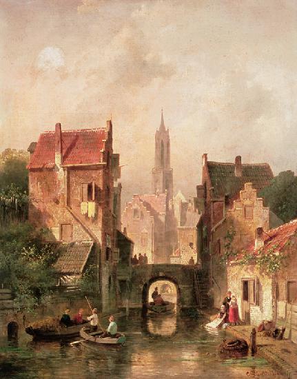 A Dutch canal scene