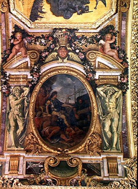 Re-establishment of Navigation Rights in 1663, Ceiling Painting from the Galerie des Glaces from Charles Le Brun