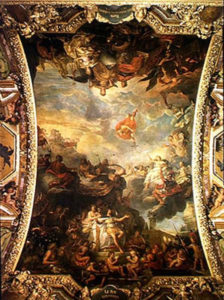 View of King Louis XIV (1638-1715) Governing Alone in 1661 and The Prosperous Neighbouring Powers of from Charles Le Brun