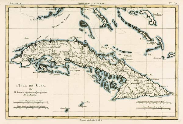 Cuba, from 'Atlas de Toutes les Parties Connues du Globe Terrestre' by Guillaume Raynal (1713-96) pu from Charles Marie Rigobert Bonne