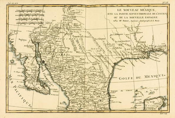 Northern Mexico, from 'Atlas de Toutes les Parties Connues du Globe Terrestre' by Guillaume Raynal ( from Charles Marie Rigobert Bonne