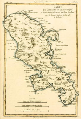 The Island of Martinique, from 'Atlas de Toutes les Parties Connues du Globe Terrestre' by Guillaume from Charles Marie Rigobert Bonne