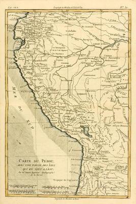 Peru, from 'Atlas de Toutes les Parties Connues du Globe Terrestre' by Guillaume Raynal (1713-96) pu