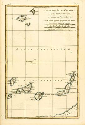 The Canary Islands, with Madeira and Porto Santo, from 'Atlas de Toutes les Parties Connues du Globe