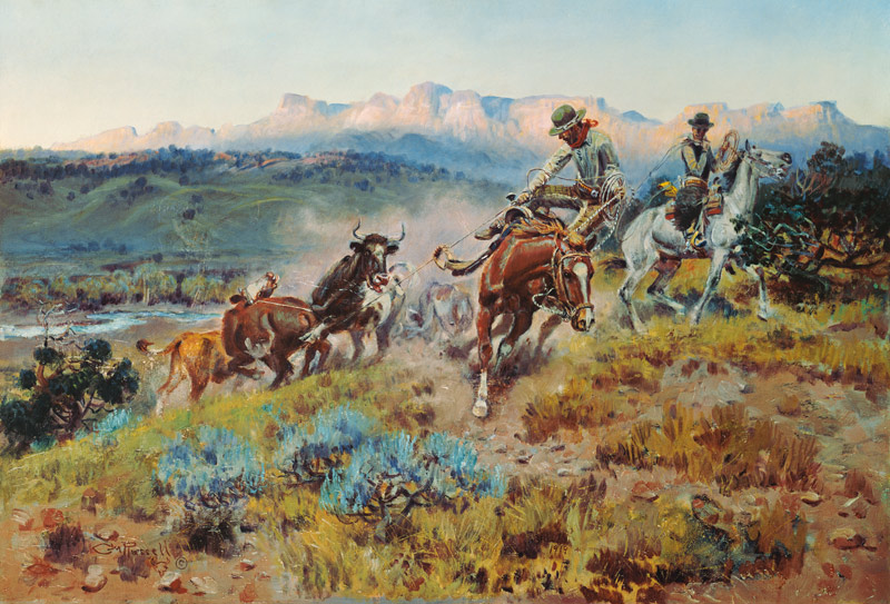 Cowboys beim Einfangen einer Herde from Charles Marion Russell