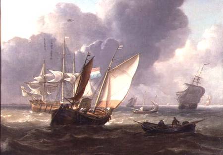 Dutch Three-Masters and Small Craft in a Swell from Charles Martin Powell