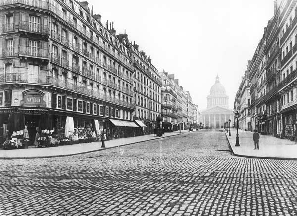 Paris, rue Soufflot, the Pantheon, 1858-78 (b/w photo)  from Charles Marville