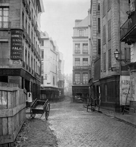 Rue des Bourdonnais (from rue de la Poterie) Paris 1858-78 (b/w photo)  from Charles Marville