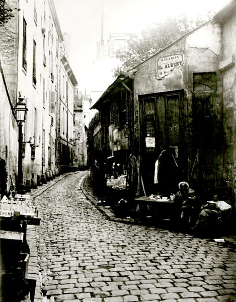Rue du Jardinet and the cul-de-sac of Rohan, Paris, 1858-78 (b/w photo)  from Charles Marville