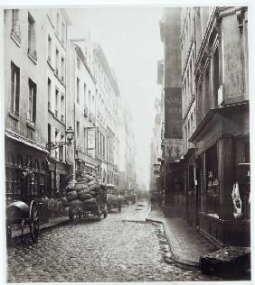 Rue de la Grande Truanderie, from the rue Montorgueil, Paris, 1858-78 (b/w photo) 