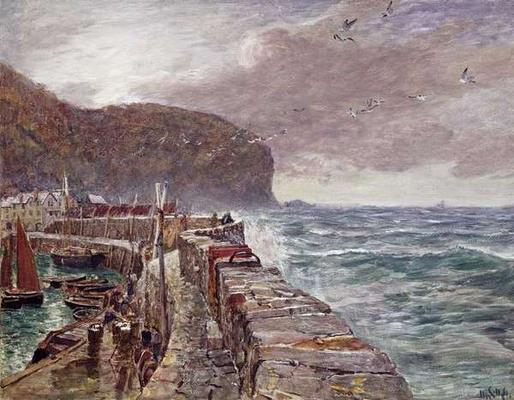 Clovelly Pier, 1897 (gouache on paper) from Charles Napier Hemy