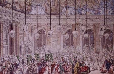 The Masked Ball at the Galerie des Glaces on the Occasion of the Marriage of the Dauphin to Marie-Th from Charles Nicolas II Cochin