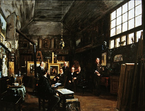 Meeting of the board of the Artesian Society of the Friends of the Arts, after 1874 from Charles Paul Etienne Desavary