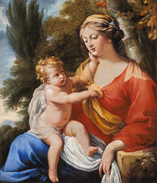 Die Jungfrau mit dem Kind in einer Landschaft. from Charles Poerson
