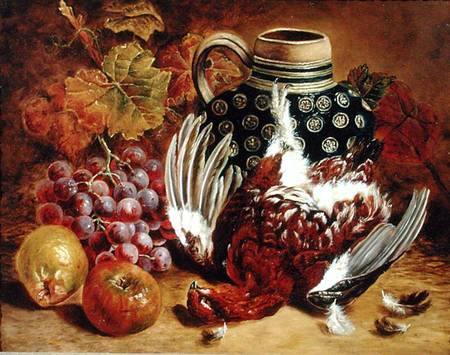 Still Life of Grapes, Apples, Dead Grouse and a Blue Jug from Charles Thomas Bale