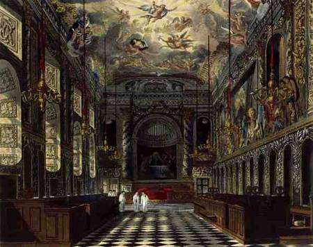 The Royal Chapel, Windsor Castle, from 'Royal Residences', engraved by Thomas Sutherland (b.1785), p from Charles Wild