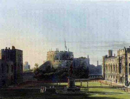 The Upper Ward, Windsor Castle, from 'Royal Residences', engraved by Thomas Sutherland (b.1785), pub from Charles Wild