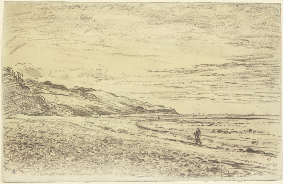 Steinige Meeresküste, vorne links Hügel from Charles Francois Daubigny