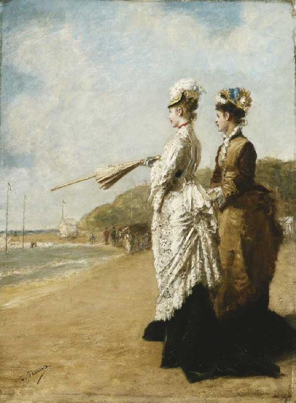 Am Strand von Trouville from Charles Francois Pecrus