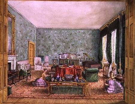 The Drawing Room at Meesdenbury, f13 from An Album of Interiors from Charlotte Bosanquet