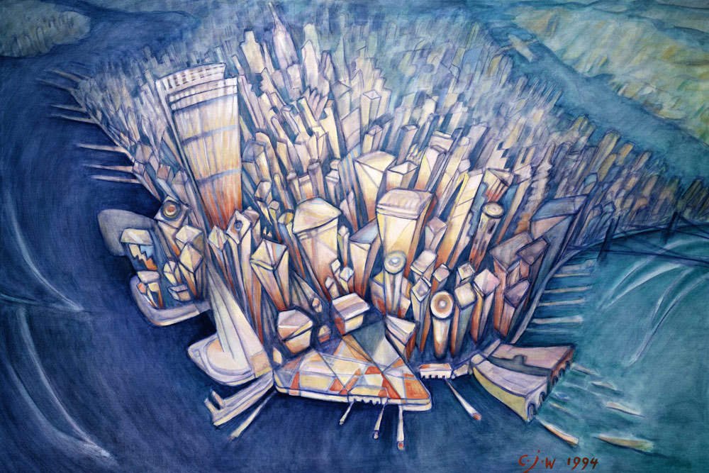 Manhattan from Above, 1994 (oil on canvas)  from Charlotte  Johnson Wahl