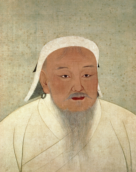 Portrait of Genghis Khan (c.1162-1227), Mongol Khan, founder of the Imperial Dynasty, the Yuan, maki from Chinese School