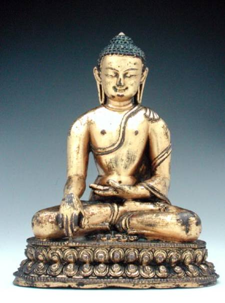 A Chinese gilt bronze figure of the Buddha in meditation from Chinese School