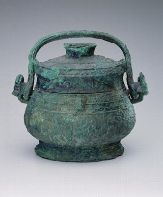 Covered vessel, Shang Dynasty, 17th-11th BC (bronze) from Chinese School