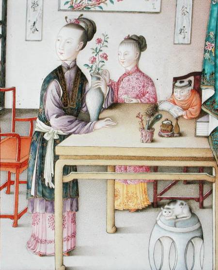 Detail from imperial Canton panel, Qianlong period from Chinese School