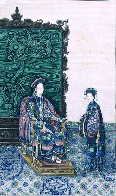 Empress Seated with a Lady from Chinese School