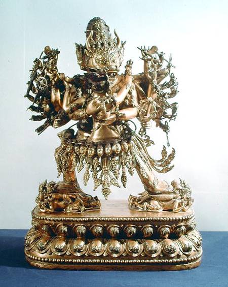 Vajrabhairava, aspect of Yamantaka, the guardian of the law, Qing Dynasty from Chinese School