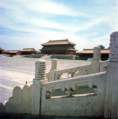 View of the central ramp leading from the Hall of Supreme Harmony, Ming Dynasty 1420 (photo) from Chinese School