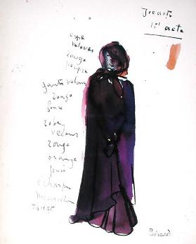 Kostümentwürfe für La Machine Infernale von Jean Cocteau (1889-1963), produziert von Louis Jouvet (1