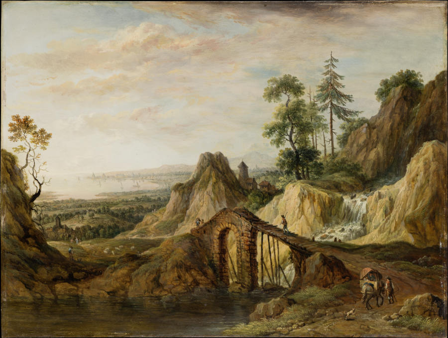Landschaft mit Brücke from Christian Georg Schütz d. Ä.