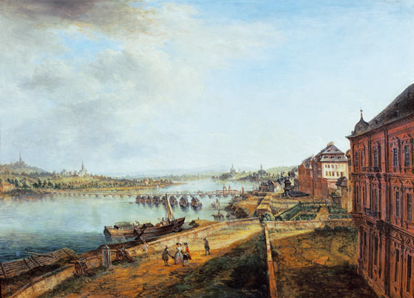 Ansicht des Mainzer Rheinufers von der Martinsburg her from Christian Georg Schütz d.Ä.