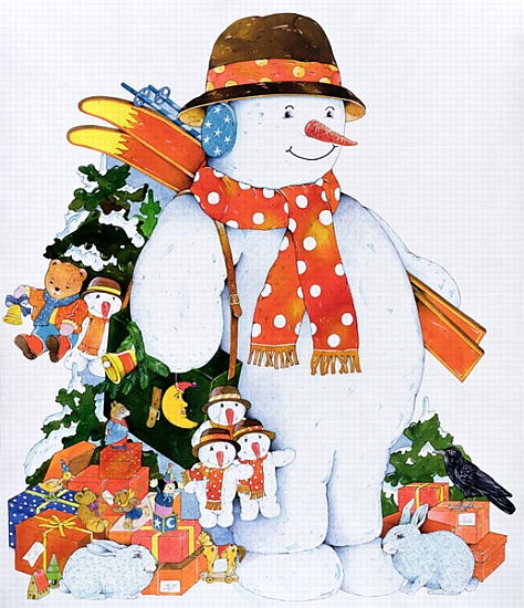 Snowman with Skis, 1998 (w/c on paper)  from Christian  Kaempf