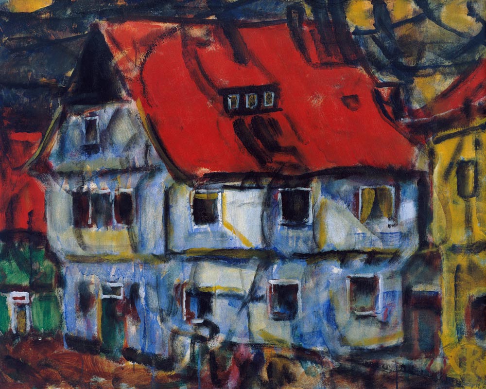 Blaues Haus mit rotem Dach. from Christian Rohlfs