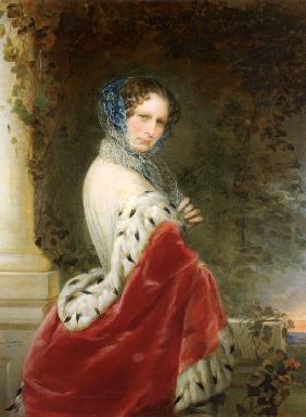 Portrait of Empress Alexandra Fyodorovna (Charlotte of Prussia), Emperor's Nicholas I wife (1798-186