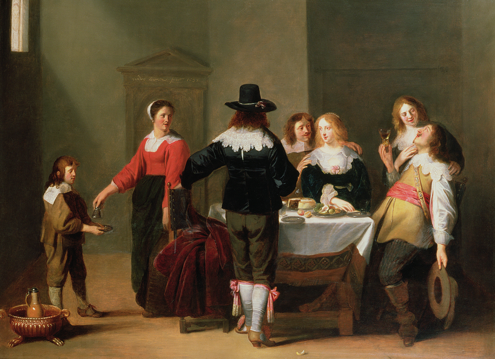 A Merry Company in an Interior from Christoffel Jacobsz van der Lamen