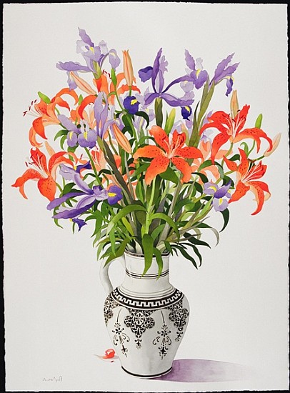 Flowers in a Black and White Jug (w/c)  from Christopher  Ryland