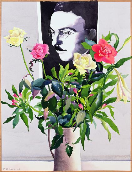 Fernando Pessoa (1888-1935), Roses and Lilies (w/c on paper) 