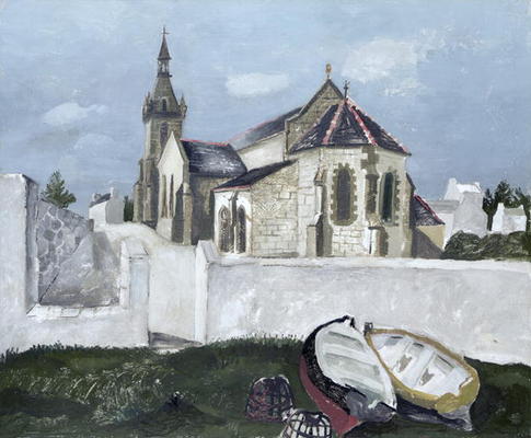 Treboul Church, Brittany, 1930 (oil on board) from Christopher Wood