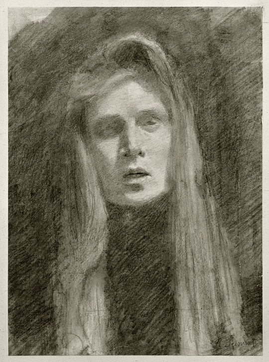Weibliches Porträt mit Kopftuch (Selbstbildnis) from Clara Siewert