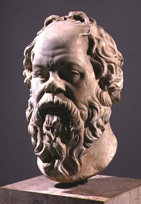 Socrates, marble head, copy from a bronze from the Pompeion in Athens, made from Classical Greek Lysippus