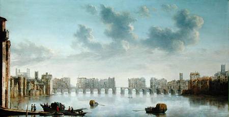 Old London Bridge from Claude de Jongh