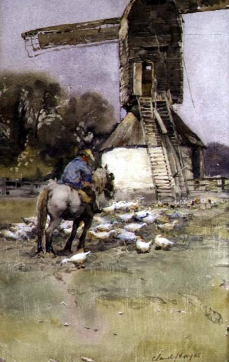 Horseman by a Windmill from Claude Hayes