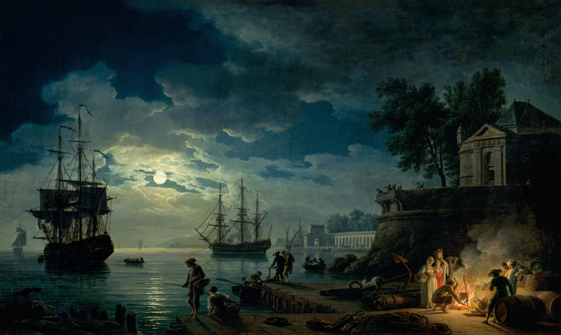 Night: A Port in the Moonlight from Claude Joseph Vernet
