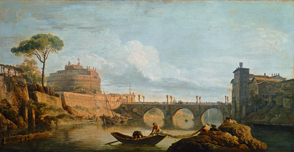 The Bridge and Castle Sant''Angelo from Claude Joseph Vernet