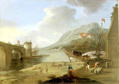 Unloading Galleys in the Straits of Mycenae from Claude Joseph Vernet